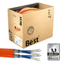 Germany Best CAT 7 Duplex Verlegekabel S/FTP LAN Kabel 100m, graue Kabelrolle. Für feste Installationen in Datennetzwerken.