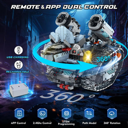 INSOON 5-in-1 Technik Roboter Bauset, RC Klemmbausteine mit App
