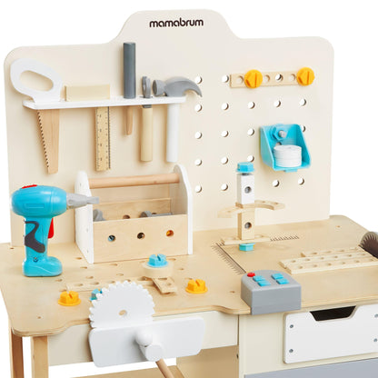 mamabrum Grosse Holzwerkstatt XXL - Kinder Holzwerkbank