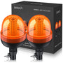 Justech LED Rundumleuchte Amber 12V/24V Warnleuchte 2er-Set ECE R10 mit klarer Kunststoffabdeckung