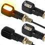 evermotor Mini LED Blinker Motorrad E-geprüft 12V Retro 4 Stück IP67, rechteckig, Bernsteinlicht