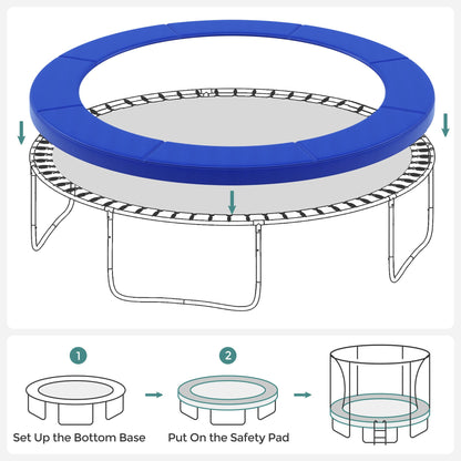 SONGMICS Trampolin Schutzkissen STP12FT, 366 cm, UV-beständig, Blau