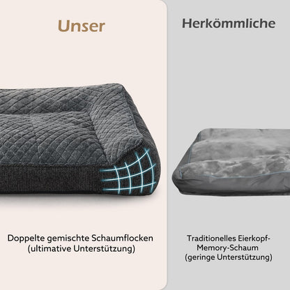 JOEJOY Orthopädisches Hundebett für grosse Hunde, 107x76x24 cm