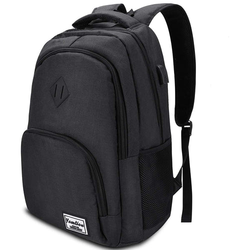 YAMTION Laptop Rucksack 17,3 Zoll Schulrucksack mit USB 32 L, Polyester in Melange-Optik