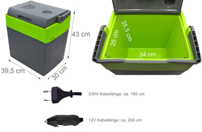 Steinborg Kühlbox elektrisch 30 Liter mit Warmhaltefunktion 12V/230V