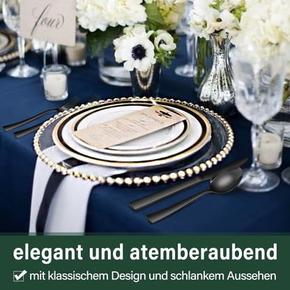 Terlulu Besteckset 36-teilig Edelstahl Schwarz mit Steakmessern