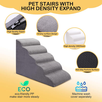 Trhillsbrad Hundetreppe Breit 5 Stufen 62cm – für kleine Hunde