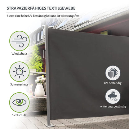 empasa Seitenmarkise Slim Sichtschutz Sonnenschutz anthrazit 160x300
