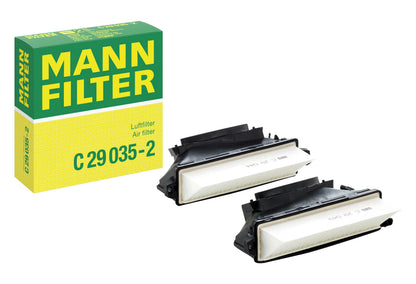 MANN-FILTER C 29 035-2 Luftfilter PKW Transporter - 2er Set, rechteckig, mit gefaltetem Filtermedium. Filtert Motoransaugluft.