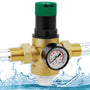 Zroden Druckminderer 3/4 Zoll mit Manometer und Siebfilter, Messing, Druckanzeige und Einstellknopf oben