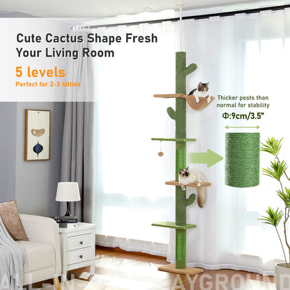 PAWZ Road Kaktus Kratzbaum – Höhenverstellbar 229-275cm, 5 Ebenen