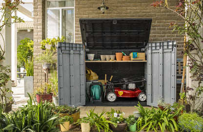Keter Store-it-out Pro Mülltonnenbox 1200 L, Grau/Schwarz