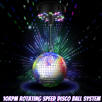 YCCOKJJ Discokugel 15,2 cm mit rotierendem Motor und LED-Beleuchtung