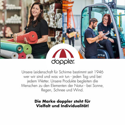 Doppler Jack Sonnenschirm 300 x 200 cm Natur, knickbar mit Kurbel