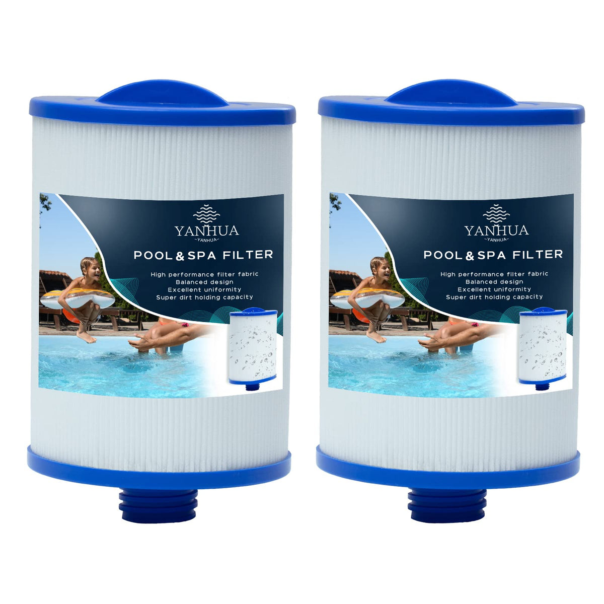 YANHUA Spa Filterkartusche PWW50 Ersatzfilter für Whirlpool, 2 Stück – gefaltetes Polyester-Filtergewebe mit Griff