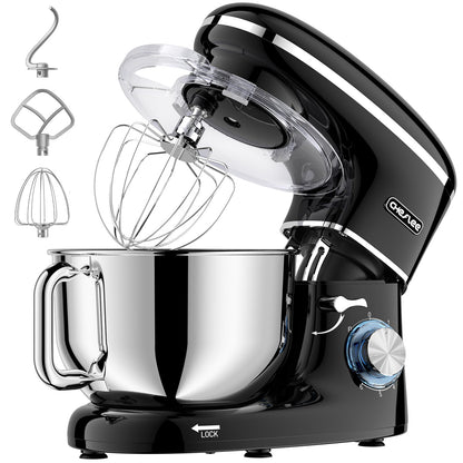 CHeflee Küchenmaschine Knetmaschine 6.2L 2000W Edelstahl: Leistungsstarke 2000W Edelstahl-Küchenmaschine mit 6.2L Schüssel zum Kneten, Rühren, Schlagen.