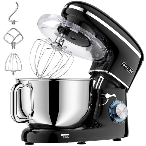 CHeflee Küchenmaschine Knetmaschine 6.2L 2000W Edelstahl: Leistungsstarke 2000W Edelstahl-Küchenmaschine mit 6.2L Schüssel zum Kneten, Rühren, Schlagen.