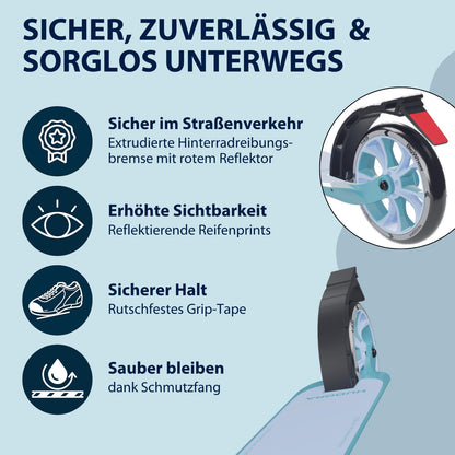 HUDORA BigWheel 180 Advanced Junior Kinder Roller – Blau