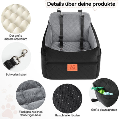 GL GLENSLAVE Hundeautositz für kleine/mittlere Hunde - Schwarz/Grau