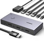 UGREEN Displayport KVM Switch 8K@60Hz DP 1.4 4-Port USB 3.0. Schaltet 4 DP 1.4 PCs zu einem Bildschirm & USB 3.0 Peripherie.