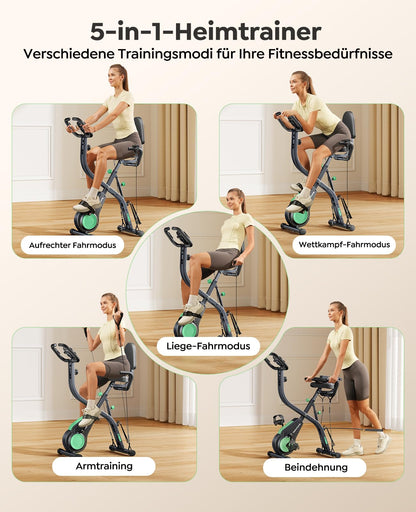 Toputure TEB4 Heimtrainer klappbar, 5-in-1 Ergometer mit App