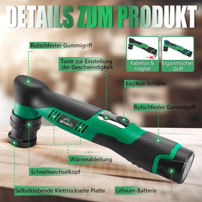 BATOCA S5 Mini Akku Poliermaschine, Rotations- und Exzenterpolierer