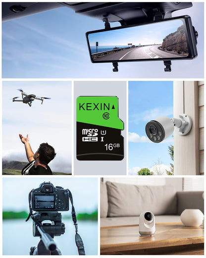KEXIN Micro SD Karte 16GB 10er Pack, UHS-I U1 Class 10 mit SD-Adapter