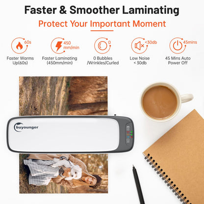 Laminiergerät 9-in-1 A3/A4 inkl. Papierschneider, Abrunder + 25 Folien