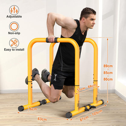 RELIFE Einstellbare Dip Station Calisthenics Barren - Gelb