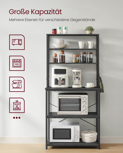 VASAGLE KKS019B22 Küchenregal Industrie-Design Anthrazitgrau