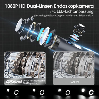 DPduct Endoskopkamera HD808B-10M Dual Lens mit Licht, 10 m, schwarz
