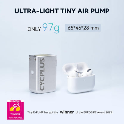 CYCPLUS AS2 Tiny E-Pump, elektrische Fahrradpumpe, 100 PSI, silber