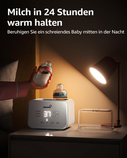 Grownsy Flaschenwärmer 9-in-1 mit Sterilisator und LCD-Display