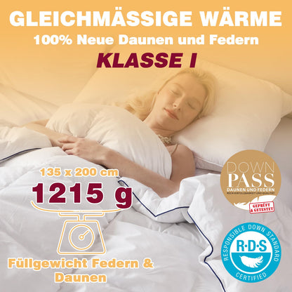 BedFabtasy Feder- und Daunendecke 135x200 cm, Ganzjahresdecke