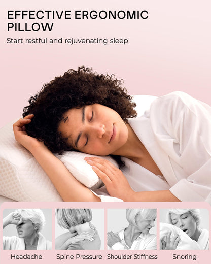 Elviros Nackenkissen aus Memory Foam, ergonomisch, 64 × 40 cm