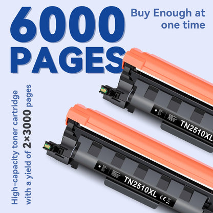Lemero TN2510XL Toner kompatibel für Brother MFC-L2827DW, 2er-Pack