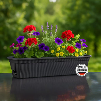 BURI Balkonkasten 4er Set 100 cm mit Wasserspeicher, anthrazit