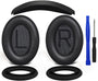 SOULWIT Ersatz-Ohrpolster Set mit Stirnband für Bose QuietComfort 35, Polster aus Proteinleder, Hüllen aus Silikon