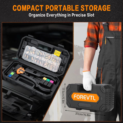 FOREVTL Nietmutternzange Set mit 98 Nietmuttern, Dorne M5-M12