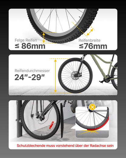 monTEK Vertikaler Fahrradlift – Wandhalterung bis 32 kg für E-Bikes