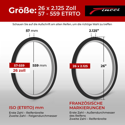 Fincci Cupar Fahrradreifen 26 x 2,125 Zoll faltbar für MTB, 2er-Pack