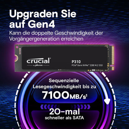 Crucial P310 Interne NVMe SSD - 2TB M.2 PCIe Gen4 CT2000P310SSD801