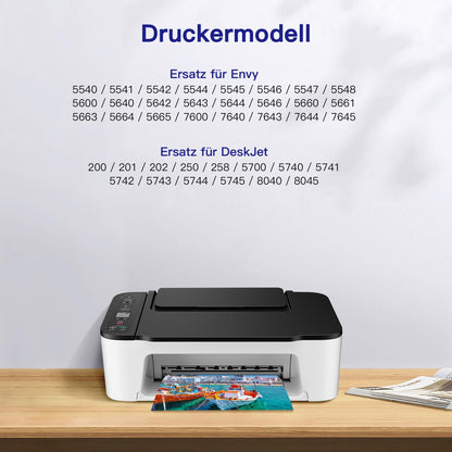 VVQV 62XL Druckerpatronen Schwarz/Farbe, 2er-Pack kompatibel für HP