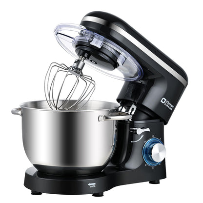 Kitchen in the box KSM60 Küchenmaschine Knetmaschine 6,2 L 1400 W in Schwarz mit Edelstahlschüssel