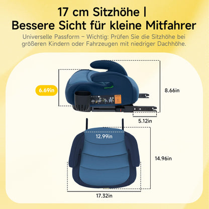 Jovikids Sitzerhöhung mit Isofix, ECE R129, Gruppe 2/3, blau