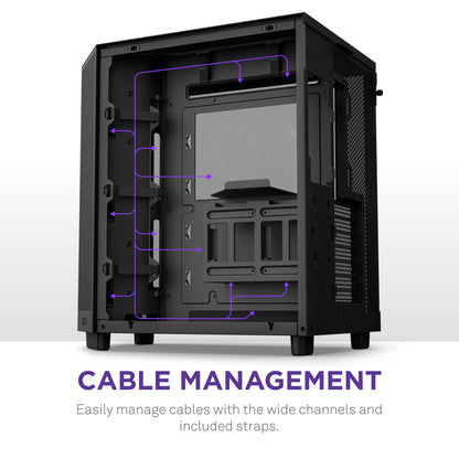 NZXT H6 Flow Dual-Chamber Panorama PC Gehäuse - Schwarz