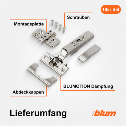 Blum CLIP top BLUMOTION Möbelscharnier 110° Softclose, 10 Stück