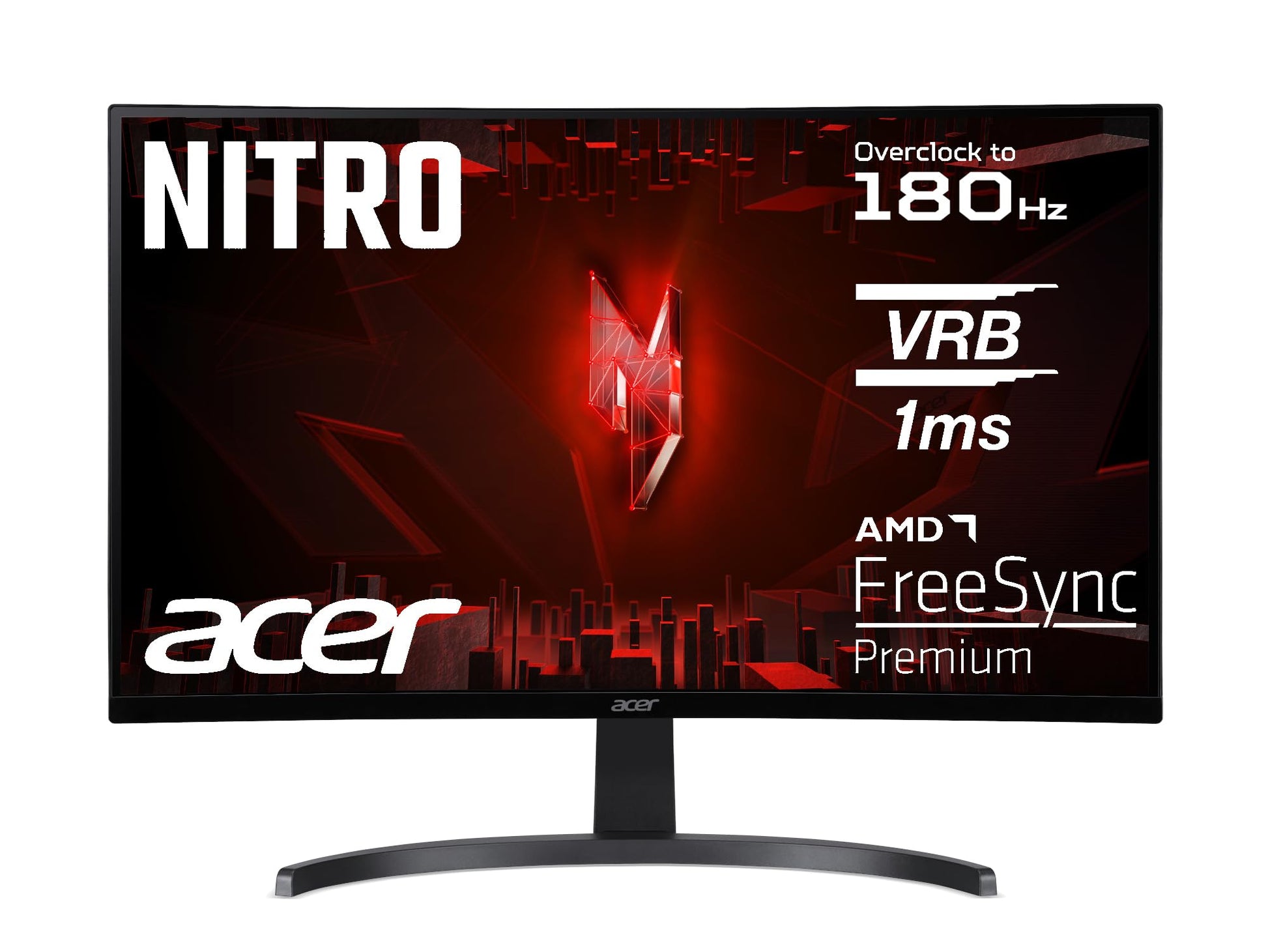 Acer Nitro ED273 S3 Gaming Monitor, 27" Full HD, schwarz. 165Hz für flüssiges Gaming und schnelle Bildwiedergabe.