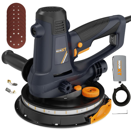MAXXT Handschleifmaschine Trockenbau 810W – Wandschleifer. Rundes, handgeführtes Gerät. Glättet Trockenbauwände und Putzflächen.