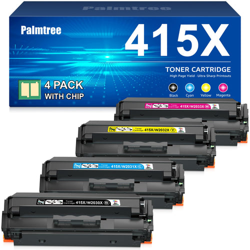 Palmtree Kompatibel für HP 415X Toner Set - 4er-Pack XL. Vier CMYK-Toner-Kartuschen. Zum Drucken mit HP LaserJet Pro.